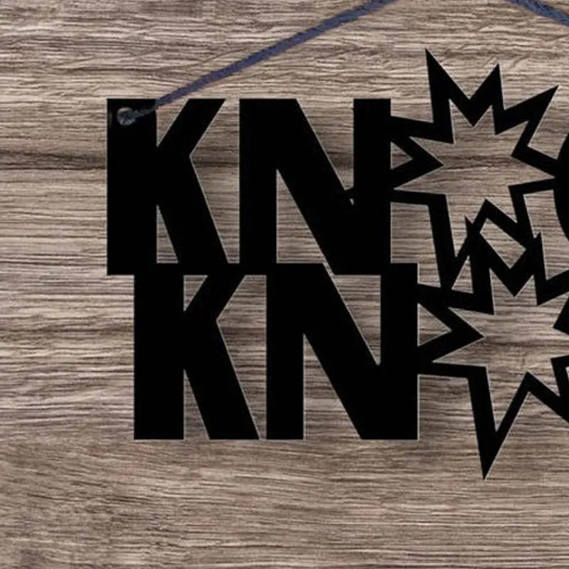 Knock Knock Typography Mild Steel Wall Accent media 4