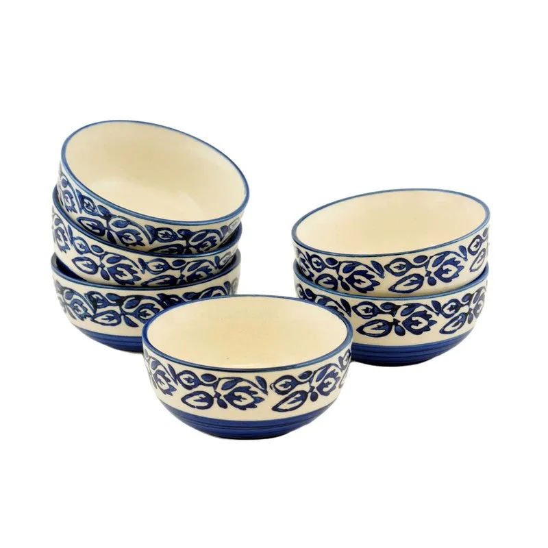 Snackora Ceramic Snack Bowls (Blue , 180 mL Each) - Set Of Six media 3