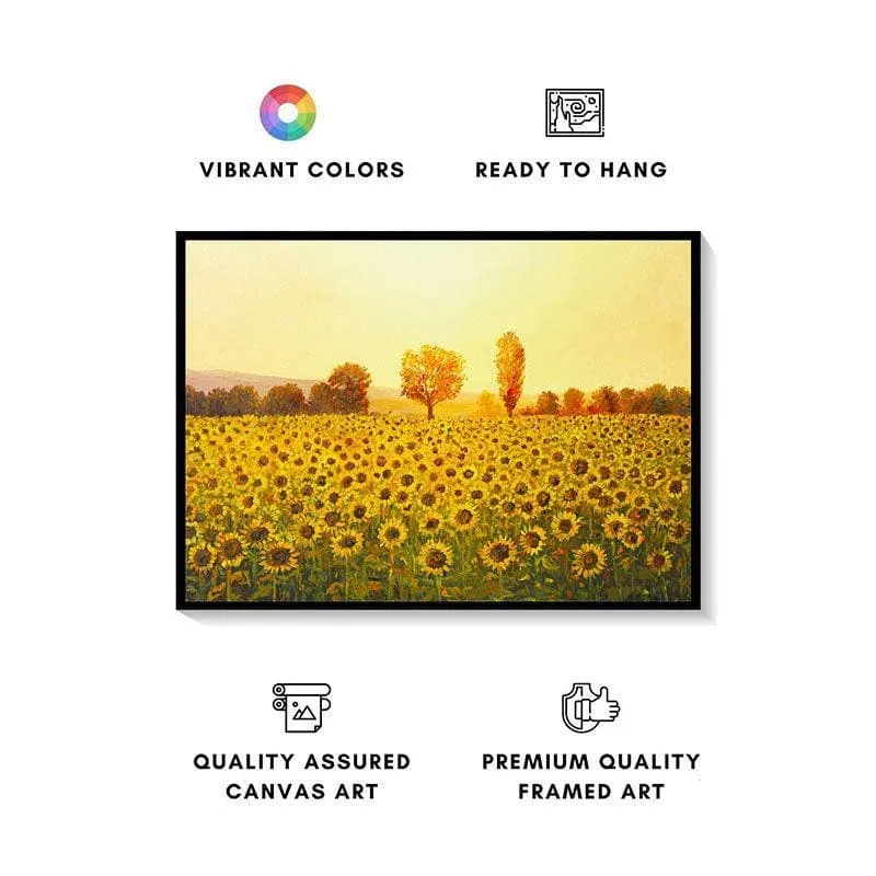 Sunflower Meadow Sunset Canvas Wall Painting media 4