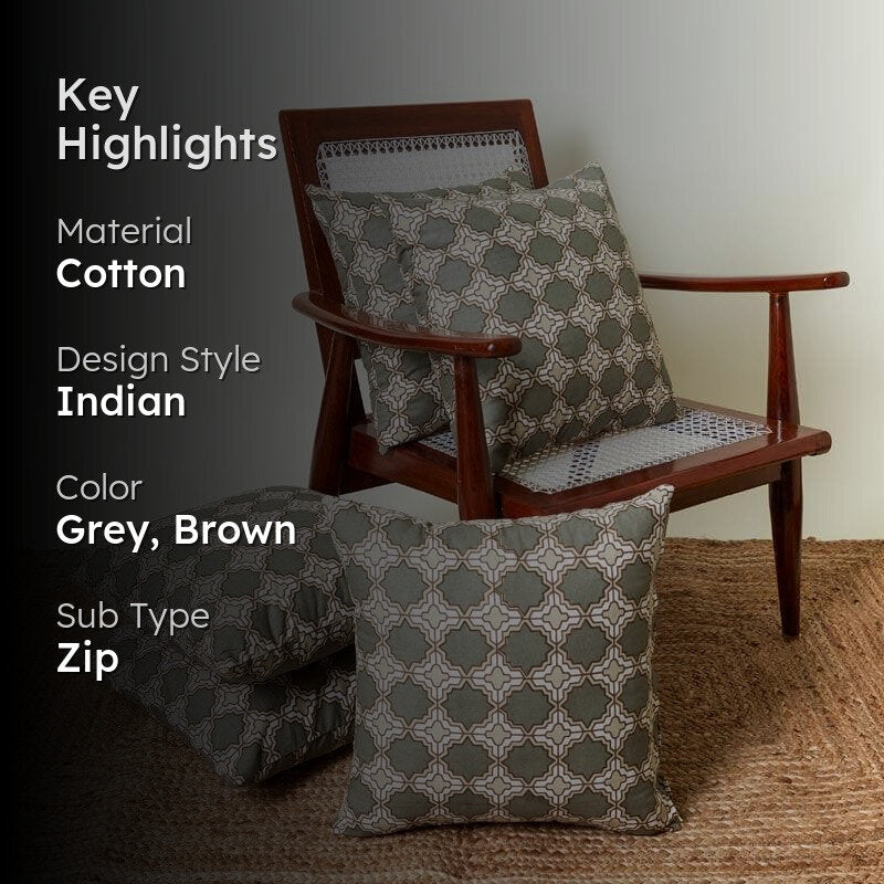 Marrakesh Tile Cushion Cover (Brown) - Set Of Five media 2