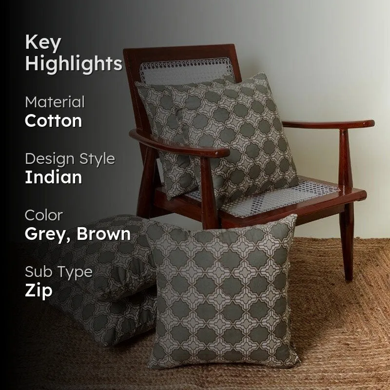 Marrakesh Tile Cushion Cover (Brown) - Set Of Five media 2