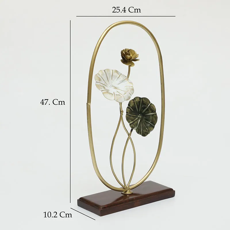 Botanical Elegance Metal & Wood Showpiece media 5