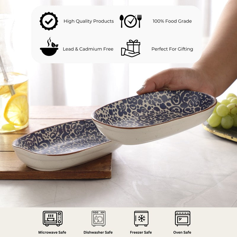 Speckled Stoneware Platter - Set Of Two media 8