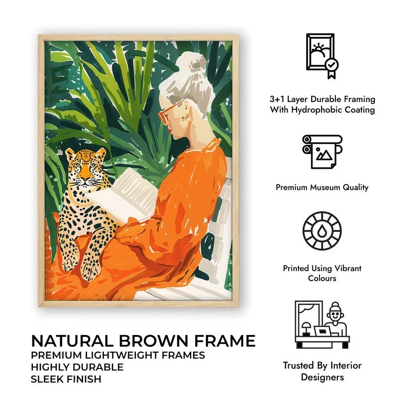 Prowl Poetry Canvas Wall Painting - Brown Frame media 10