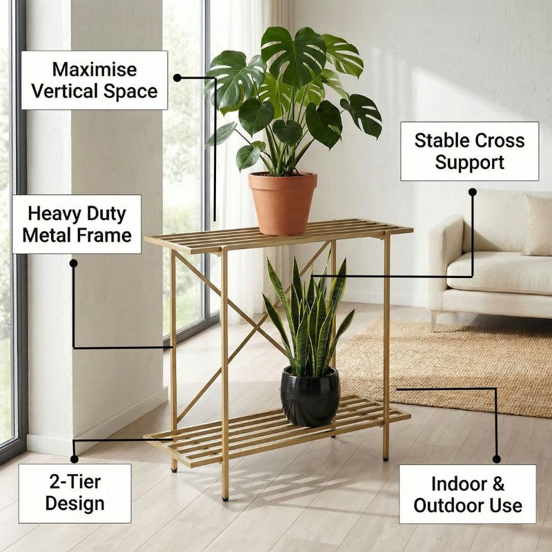 Leafnest Metal Planter Stand - Brown media 4