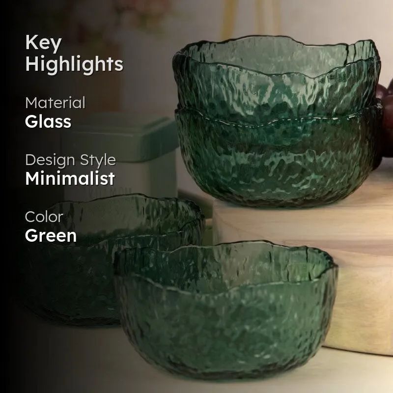 Licious Glass Serving Bowl (Green) - Set Of Four media 2