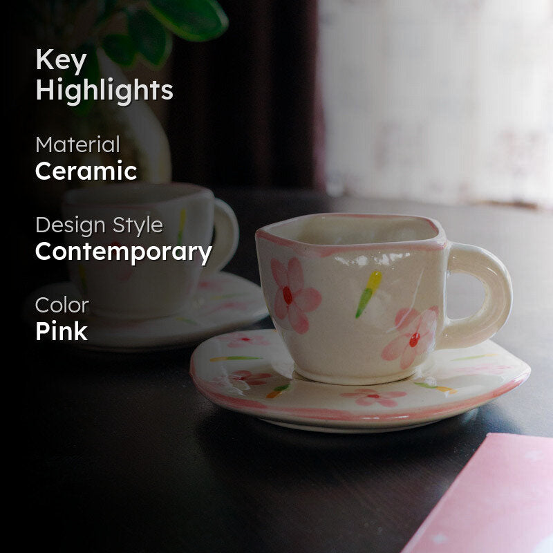 Petal Sip Cup & Saucer (200 mL Each) - Set of Two media 2