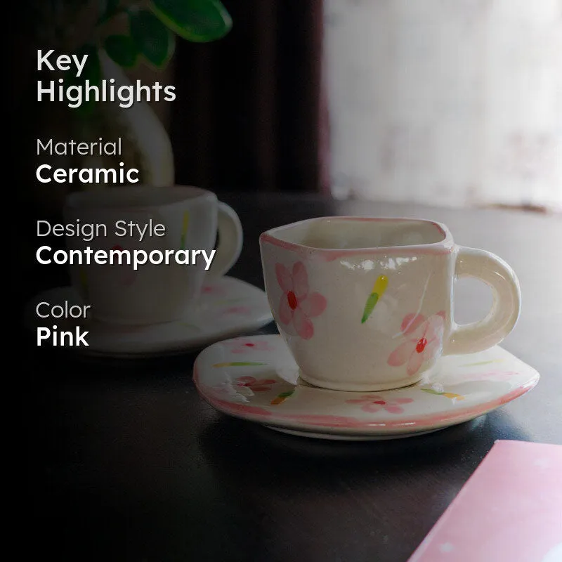 Petal Sip Cup & Saucer (200 mL Each) - Set of Two - 2