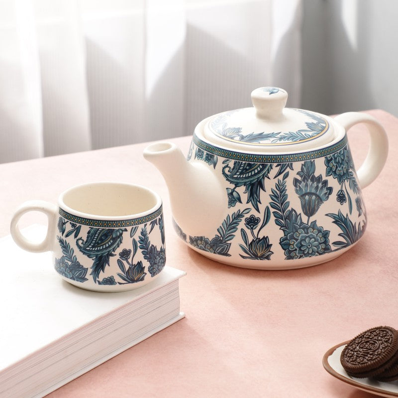 Indiblue Stoneware Tea Pot Set - Seven Piece Set media 4