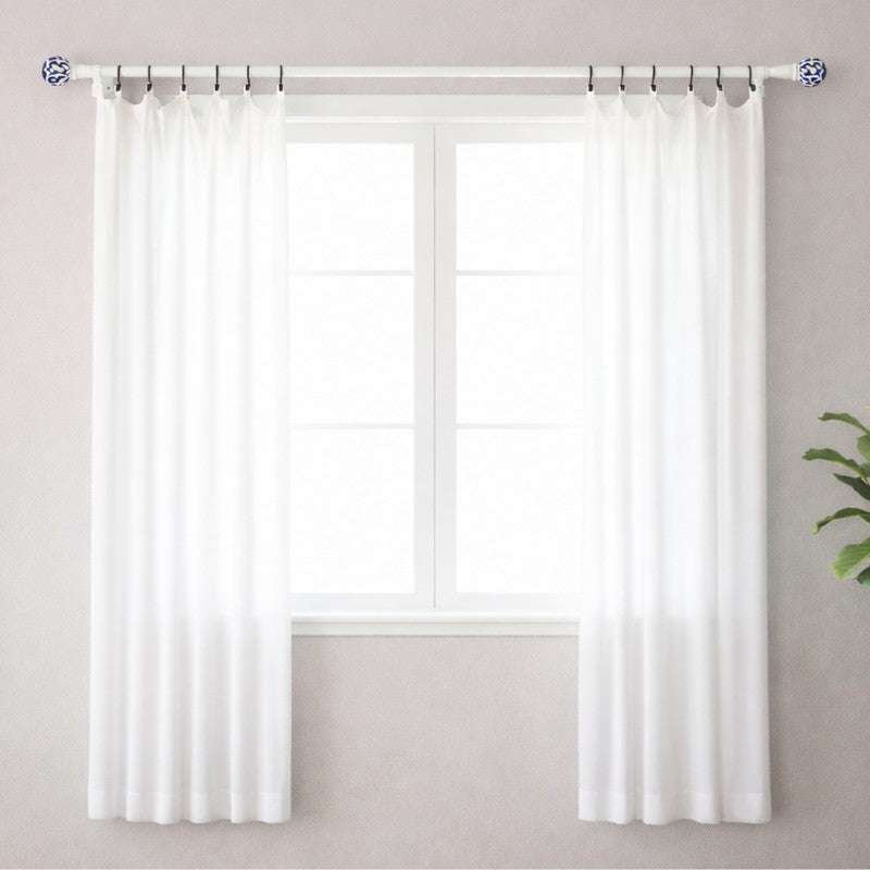 Moroccan MistExtendable 1" Single Curtain Rod With Round Finial & Brackets media 4