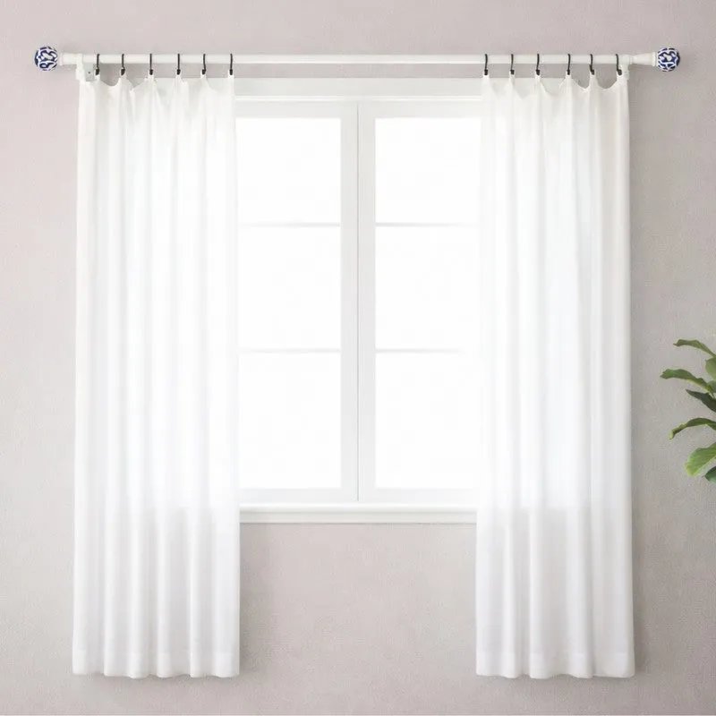 Moroccan MistExtendable 1" Single Curtain Rod With Round Finial & Brackets media 4