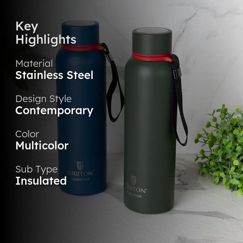 Aqueous Hot & Cold Thermos Water Bottle (Green & Blue, 750 mL Each) - Set Of Two media 2