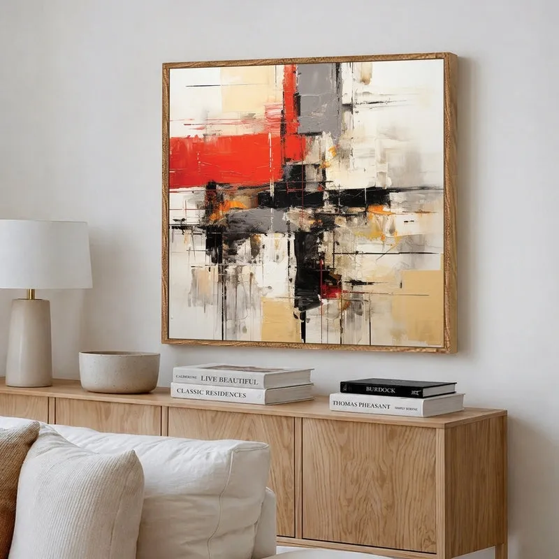 Abstract Strokes Canvas Wall Art With Frame media 4