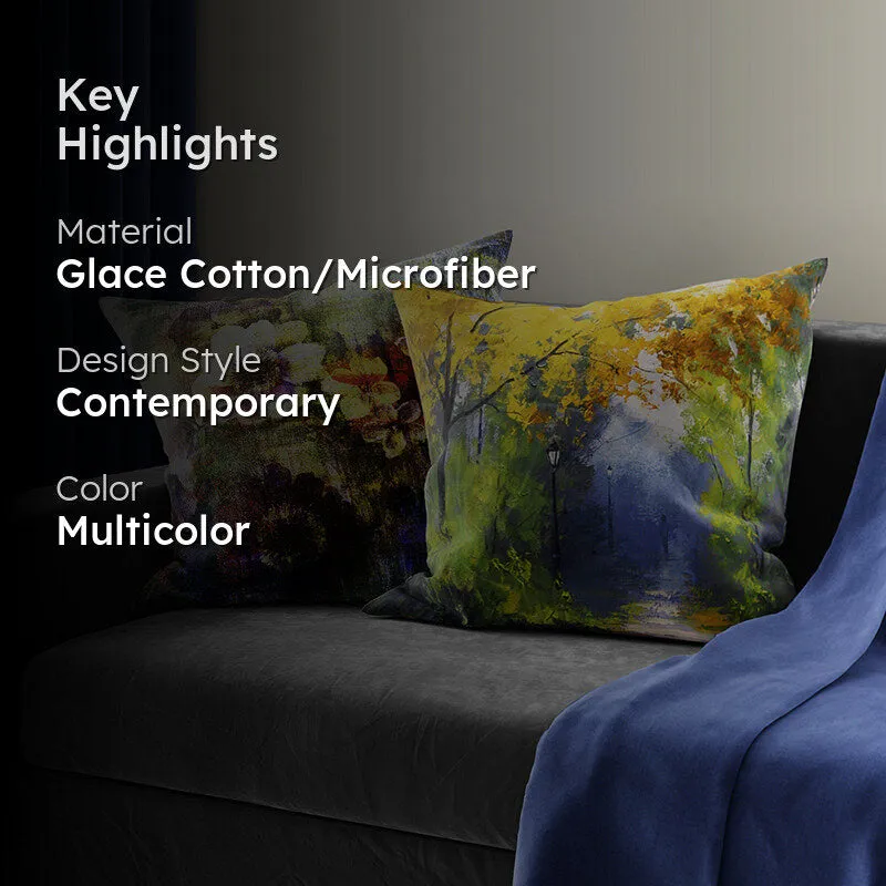 Aspen Flowers Printed Cushion Cover Set - Set Of Two media 2