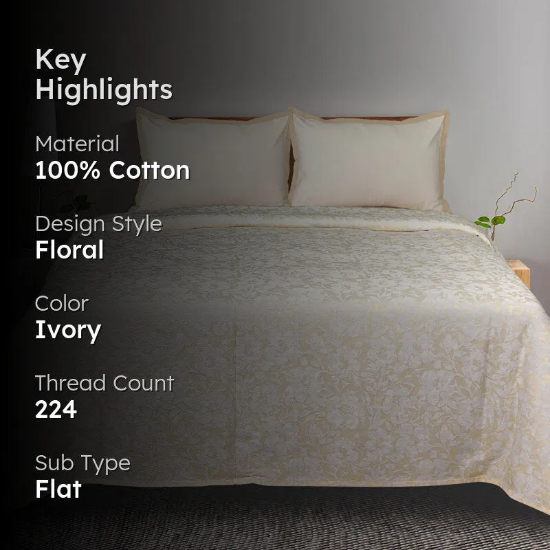 Saral Home Kanan Cotton Bedsheet (Ivory) - 224 TC media 2