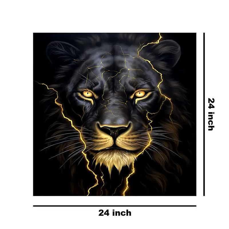 Ferocious Lion Poly Canvas Wall Painting media 8