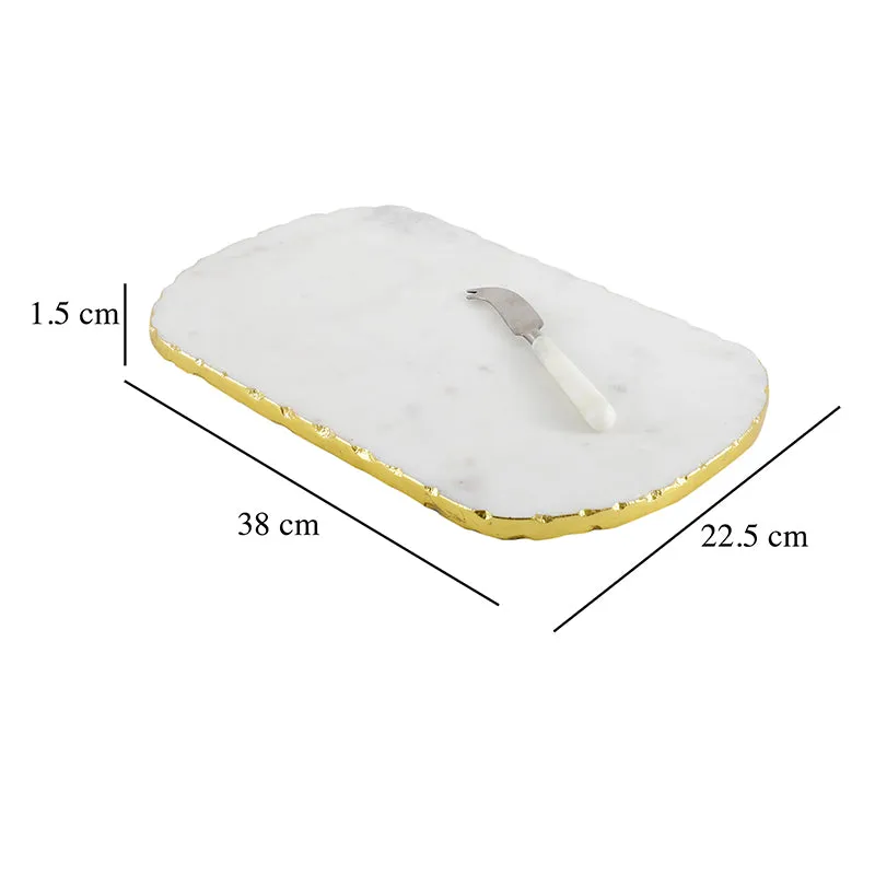 Cortile Marble Platter With Knife - Two Piece Set media 8