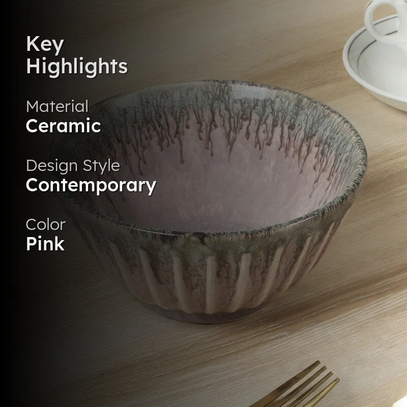 Ceramic Serving Bowls (Pink) - 700 mL media 2