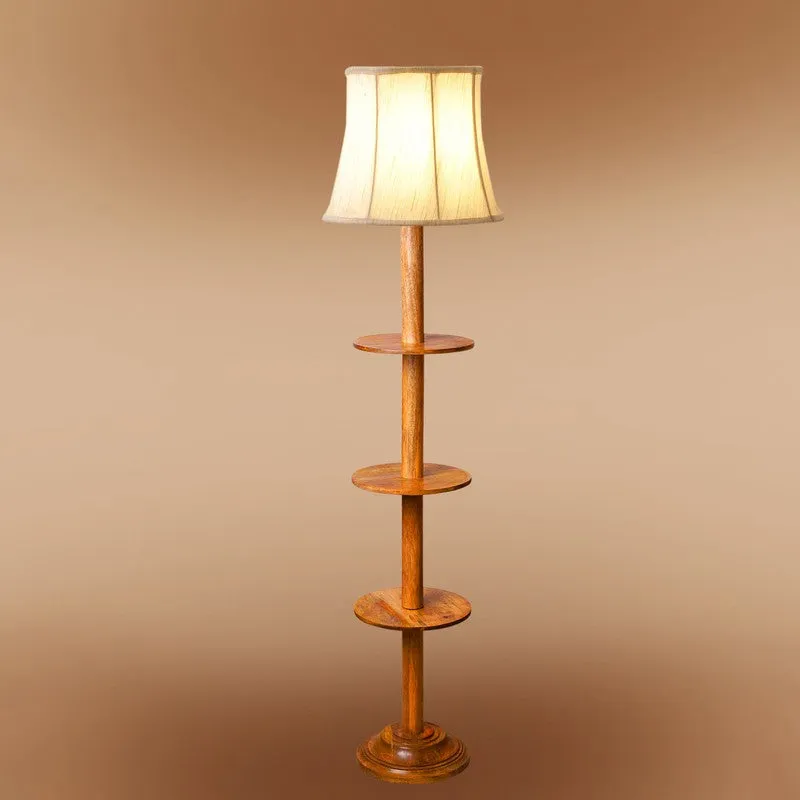 GlowDock Column Wooden Floor Lamp - White media 6