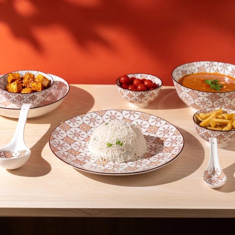 FeastTrail Porcelain Dinner Set (Brown) - 35 Piece Set media 5