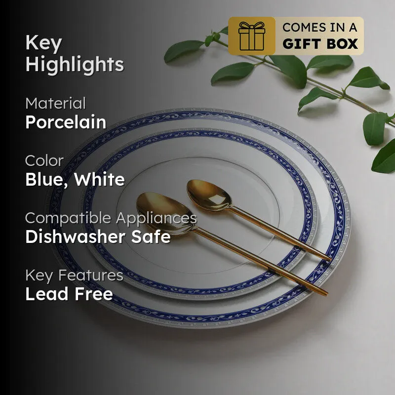 Dinole 24k Gold Brushed Porcelain Dinner Set - 33 Piece Set media 2