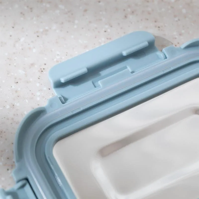 Nibble Love Blue Glass Lunch Box (370/640/400/320 ML) - Set Of Four media 5
