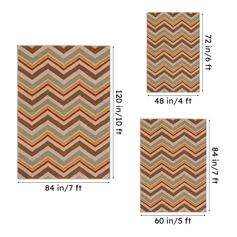 Peregrin Geometric Wool & Nylon Carpet - Brown & Red media 12