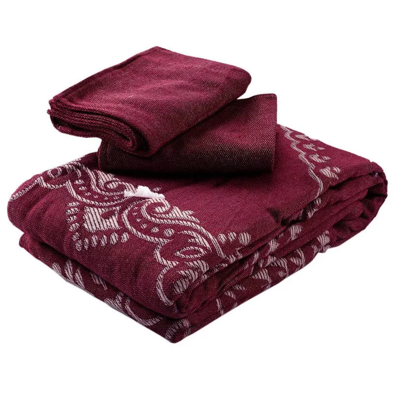 Ethnic Serenity Cotton Bedsheet (Maroon) - 220 TC media 6