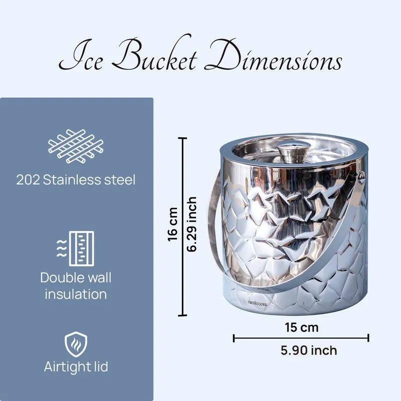 Hammered Stainless Steel Ice Bucket - 1500 mL media 6