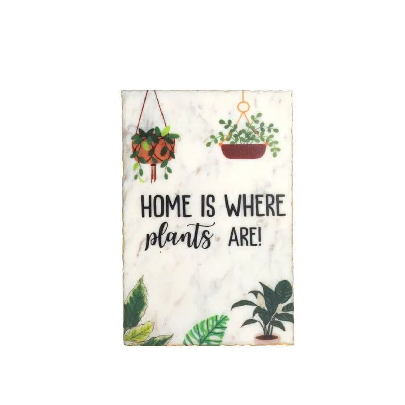Home Is Where Plants Are Printed Marble Wall Accent media 3