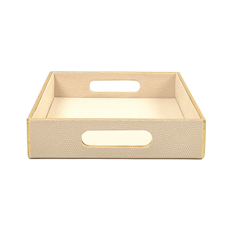 Tisquo Faux Leather Serving Tray (Ivory) - Set Of Two media 5