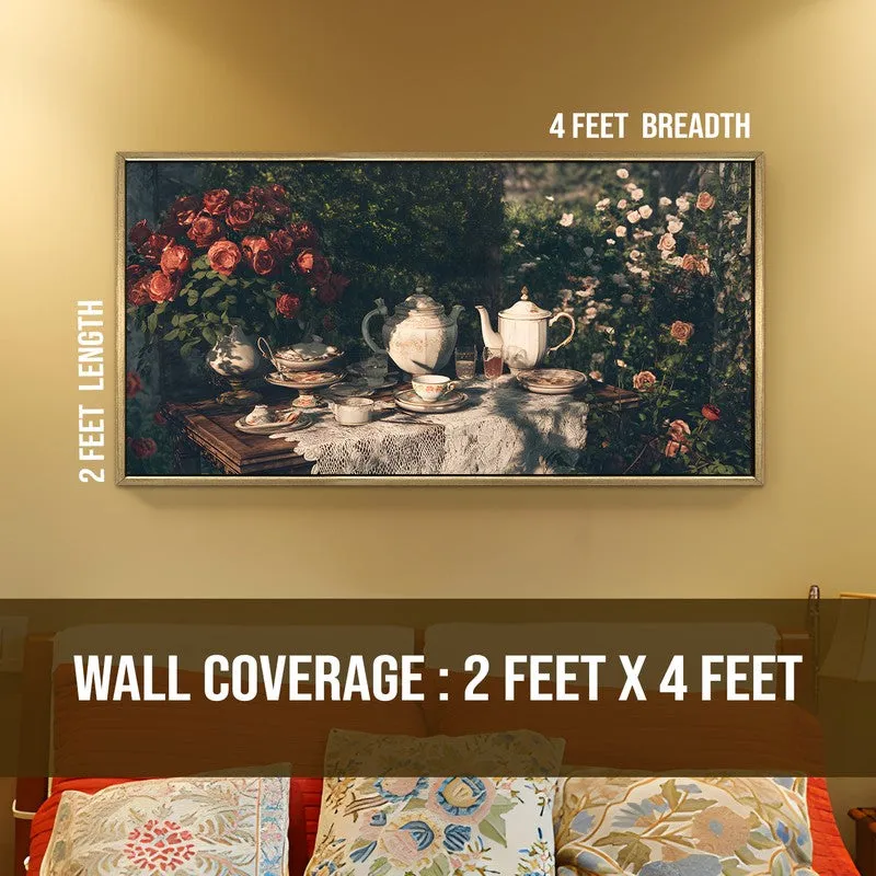 Garden Tea Canvas Wall Painting With Frame media 9