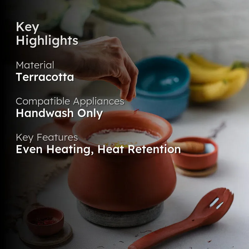 Matki Terracotta Handi With Lid - 3500 mL media 2