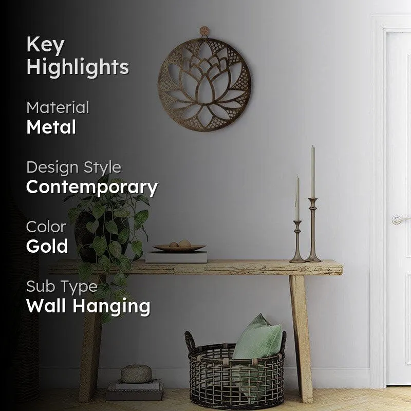 Golden Lotus Metal Wall Accent media 2