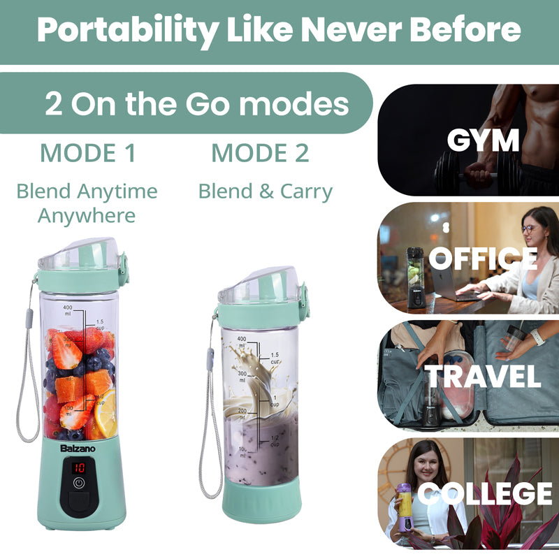 Balzano Wireless Travel Blender - Green media 4