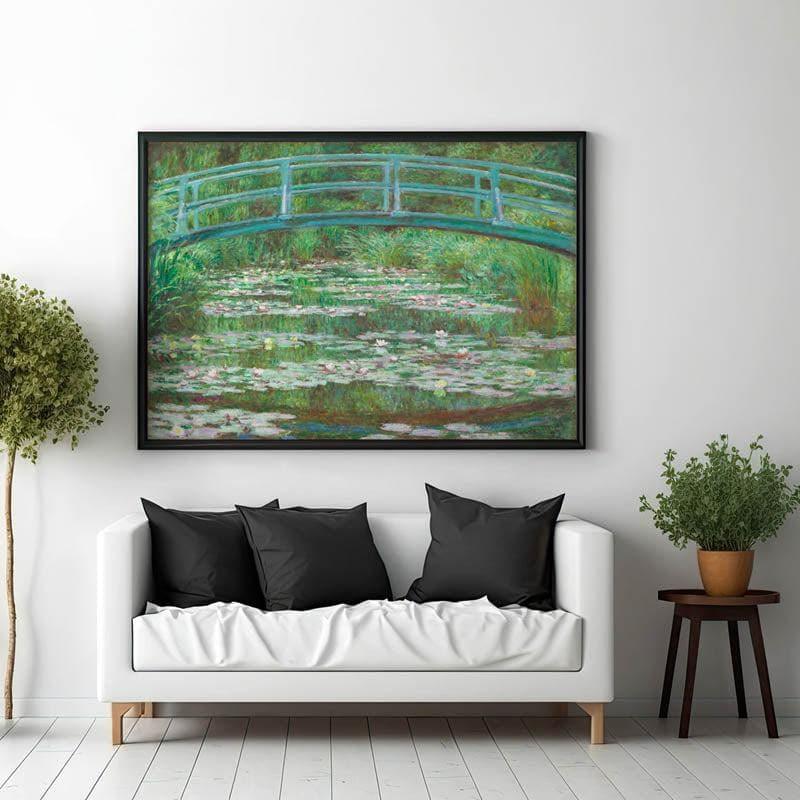 The Japanese Footbridge (1899) By Claude Monet - Black Frame