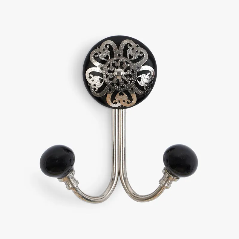 Rana Floral Filigree Wall Hook - Black media 3