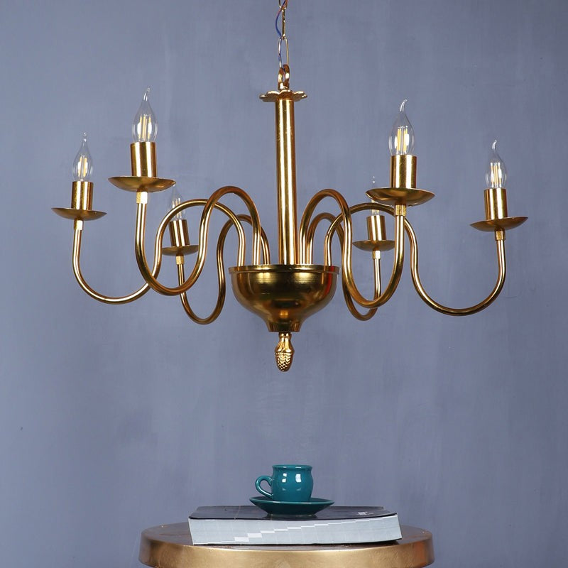 Candela Iron Chandelier - Gold media 2