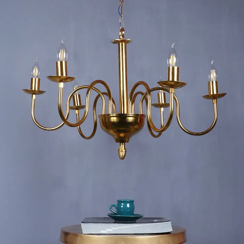 Candela Iron Chandelier - Gold media 2