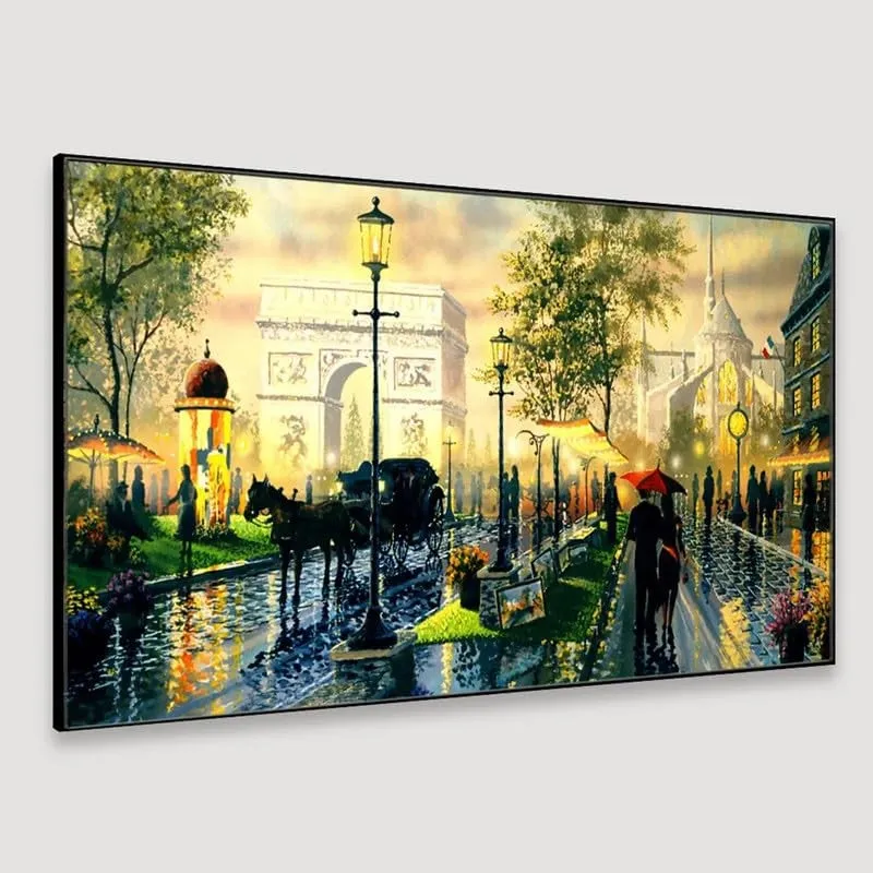 Parisian Romance Canvas Wall Painting With Frame media 5