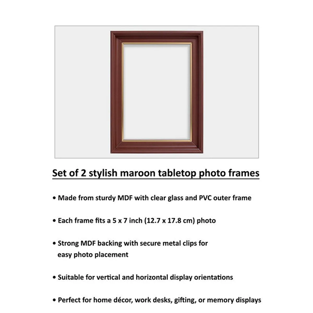 Brown rectangular photo frame shown in a lifestyle display.