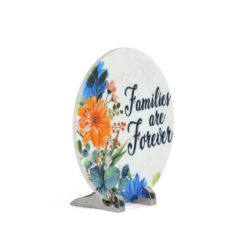 Families Are Forever Floral Printed Marble Showpiece media 3