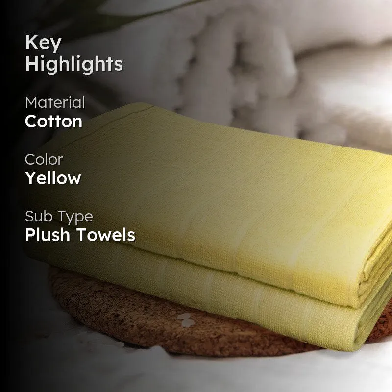 Sarda Bath Towel (Yellow) - Set Of Two media 2