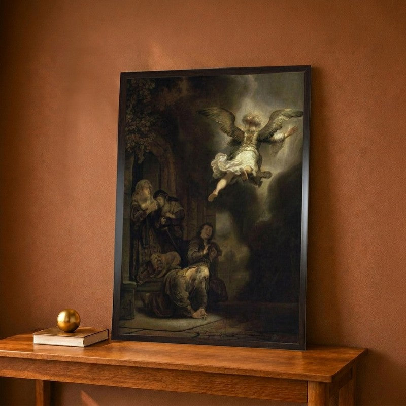Archangel Raphael Leaving The Family Of Tobias Canvas Wall Painting - 9 x 12 Inches