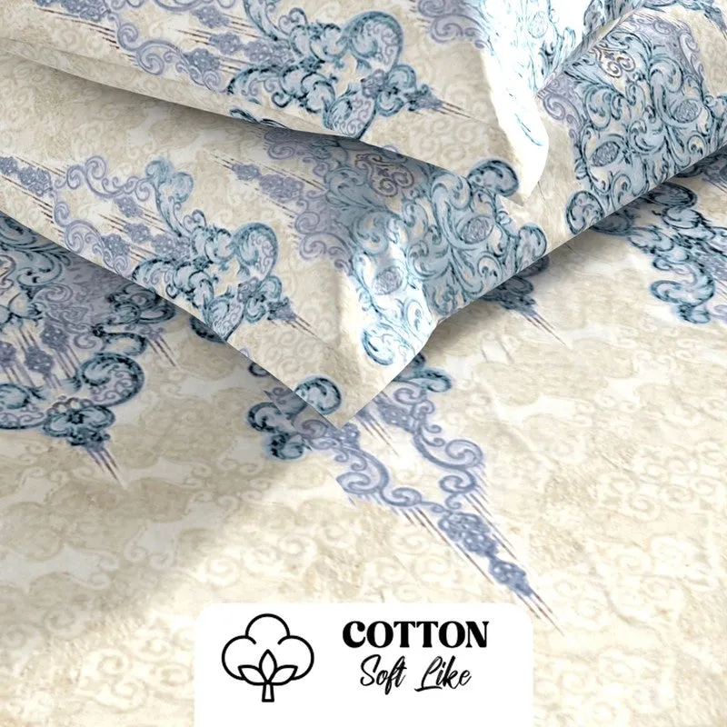 Deyricon Bedsheet (Beige,Blue) - 115 GSM media 5