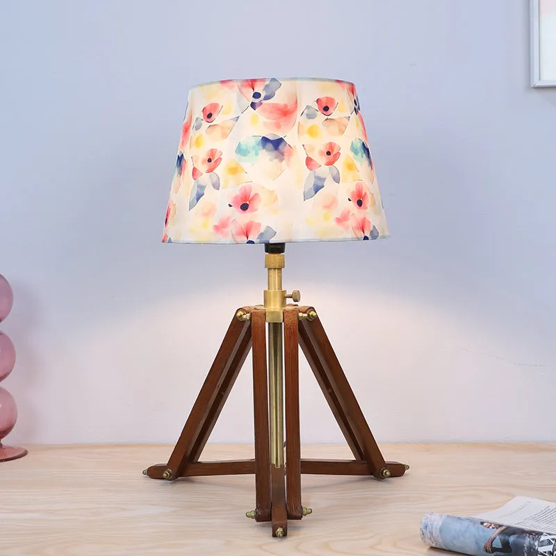 Luna Borealis Printed Tripod Mango Wood Table Lamp - Multicolor media 2