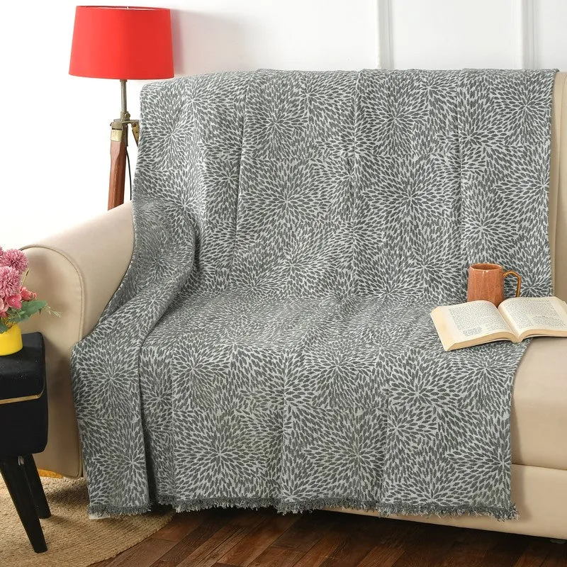 Daisytwist Abstract Cotton Throws - Sliver media 1