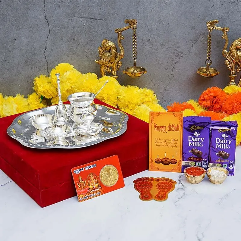 Diwali Pooja Gifting Set- Silver media 1
