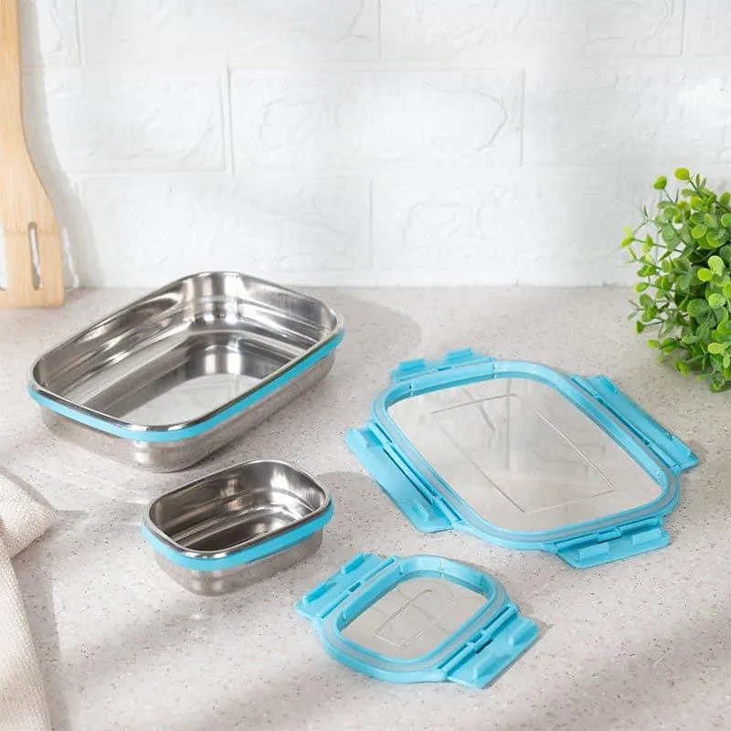 Vidora Aqua Stainless Steel Lunch Box (775/150 mL) - Two Piece Set media 3