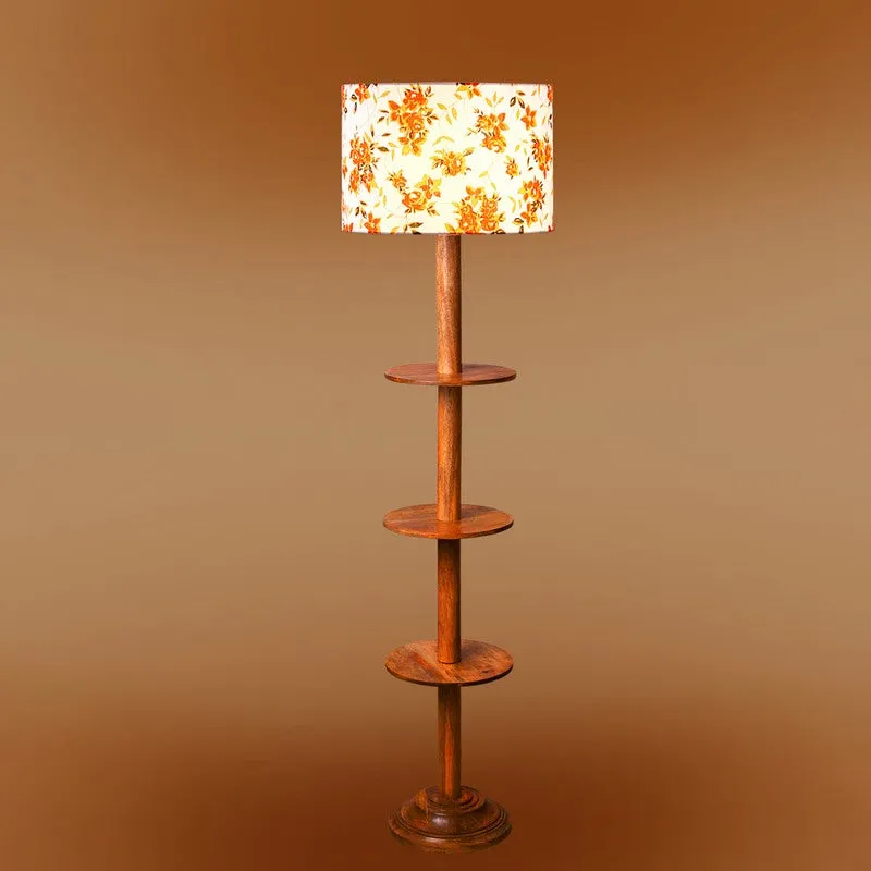 LumiCrate Tower Wooden Floor Lamp - Orange & White media 6